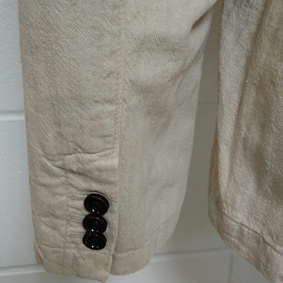 Linen/Cotton/ Blazer Jacket/Menswear/Textured stripe/Lined sleeves - Picture 5 of 14